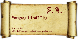 Posgay Mihály névjegykártya